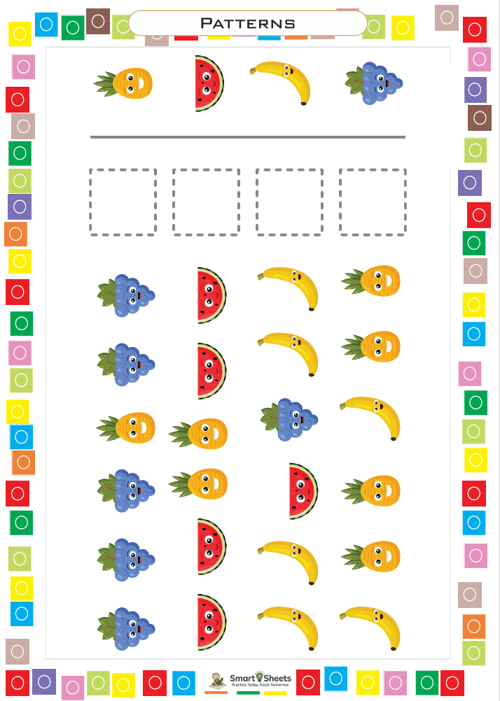 Fruit patterns sequencing worksheet