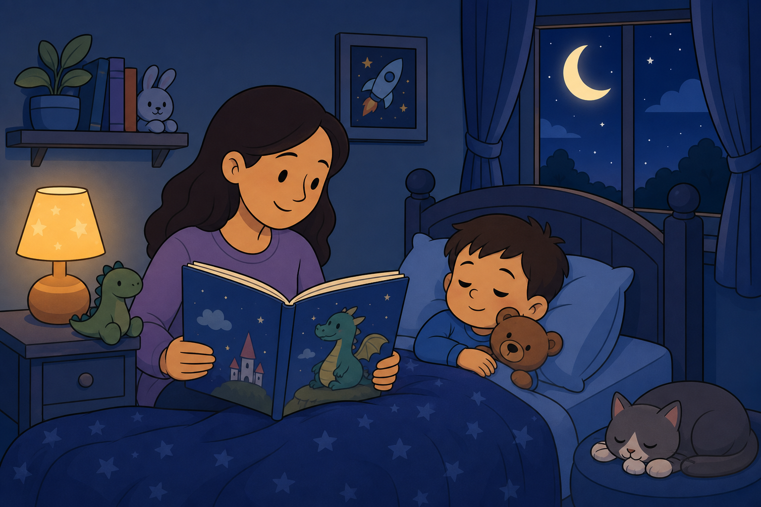 Illustration for Bedtime Stories That Calm the Body